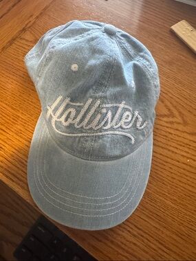 Hollister Pale Blue Denim Cap with White Script- with bonus pineapple cap